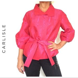 CARLISLE RED SILK COCKTAIL JACKET SIZE 8